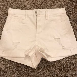 White denim shorts